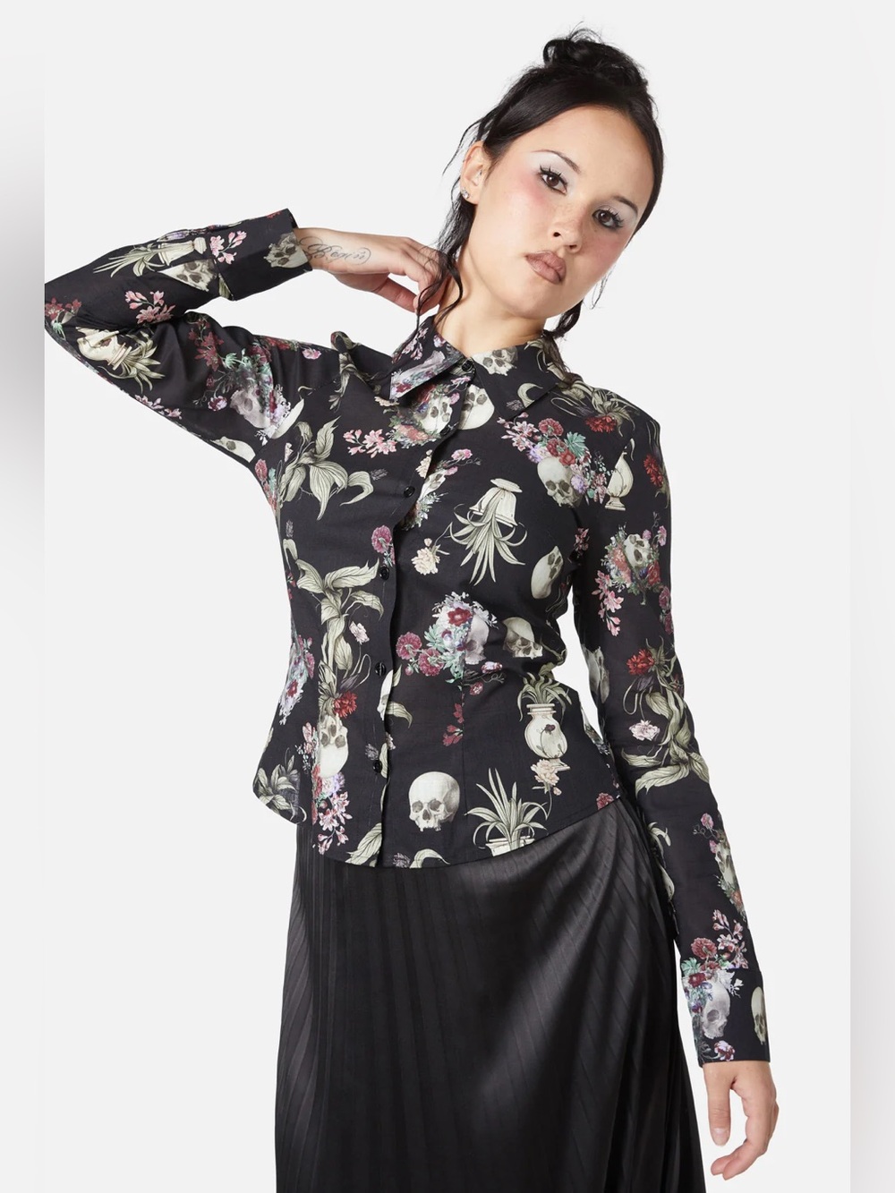 Dangerfield Memento Mori Printed Blouse/shirt
